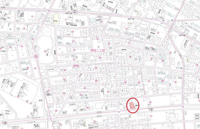 鹿沼市栄町　土地の地図