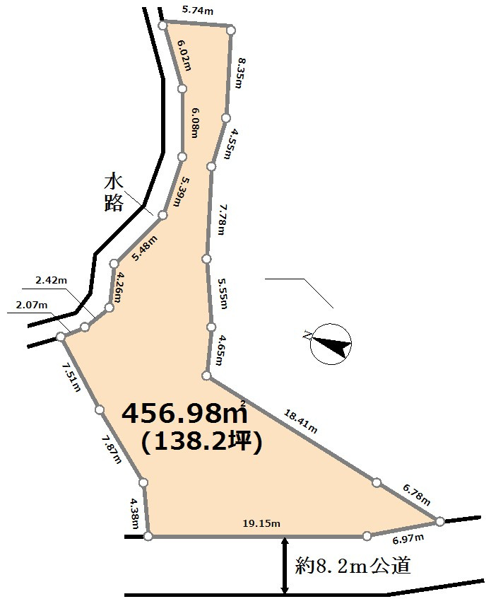 滑川町羽尾　土地138坪の土地図
