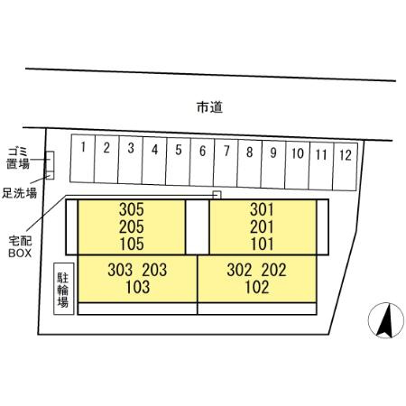 熊本市中央区水前寺５丁目のアパートの区画図