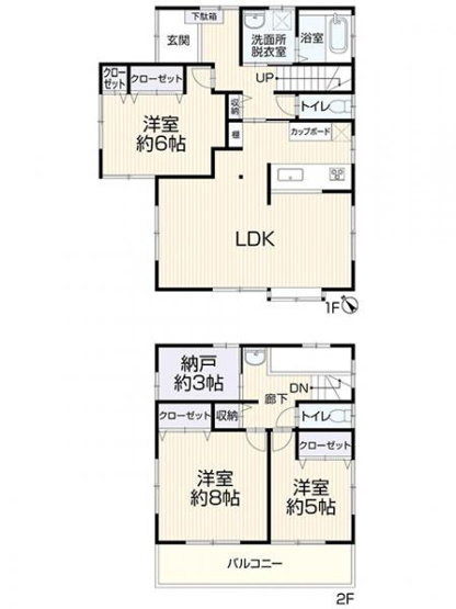 【間取り】 | アトムセレクト船橋市上山町3丁目　中古戸建て