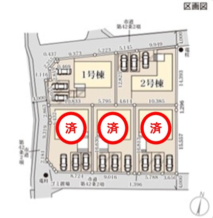 【いわき市平下平窪2期】全5棟／1号棟　平第四小・第一中　デザイナーズ新築！の区画図|区画図です。
