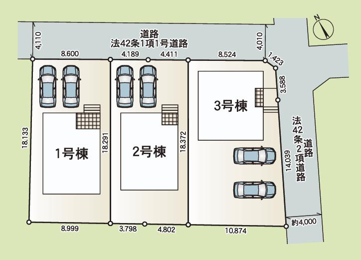 石岡市東光台第4　新築戸建　2号棟の区画図