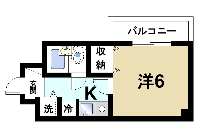 シティパレスＪＲ奈良Ｐ７の間取り|お一人暮らしにピッタリの1Ｋのお部屋です。