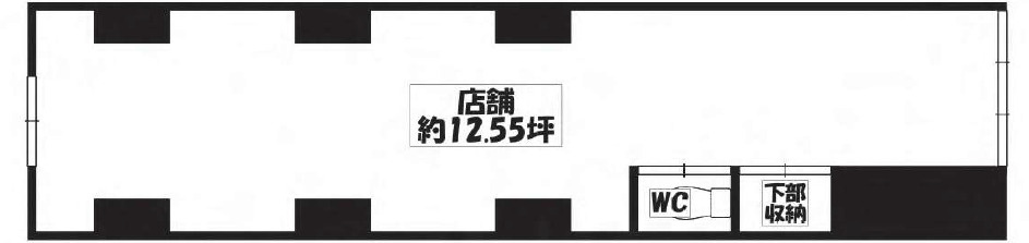 大阪市中央区日本橋１丁目の事務所の区画図
