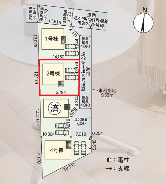 Cradlegarden　 茨城町長岡　第4　2の区画図|並列駐車可能。同メーカー完成物件の内覧、気になる他の物件と合わせての現地ご案内も可能です。HPから、またお電話でも、お気軽にお問い合わせください。