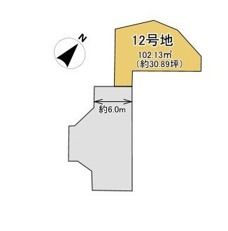 長岡京市長法寺力池の土地図|南向き、土地坪約30.8坪！広々前道約6ｍです(^^♪