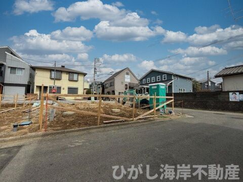 中郡大磯町大磯　新築戸建　全２棟の外観|3月6日撮影　建築中　現地外観