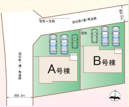 第1　見沼区東宮下　新築一戸建て　ハートフルタウン　Aの区画図|A号棟