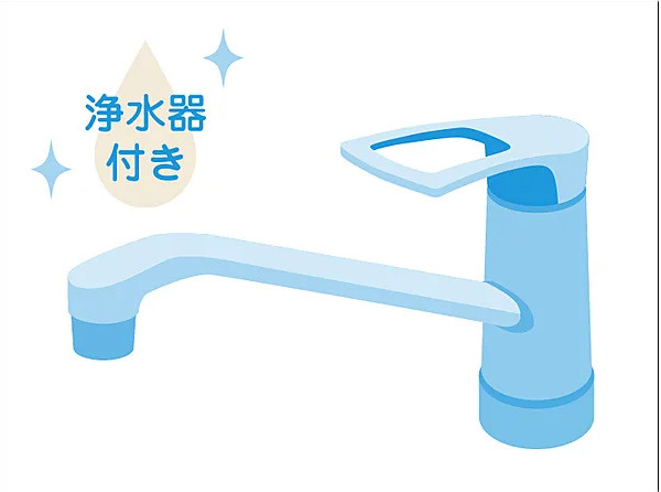 エスペランサ第６綱島の区画図|浄水器カートリッジ付の水栓です。水道塩素もなく野菜を洗えるので栄養素も損なう心配もありません。