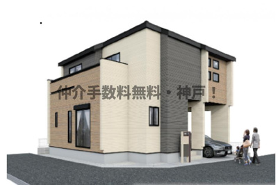 【外観パース】 | 明石市鷹匠町　新築戸建　仲介手数料無料！ | 明石市鷹匠町　新築　仲介手数料無料！