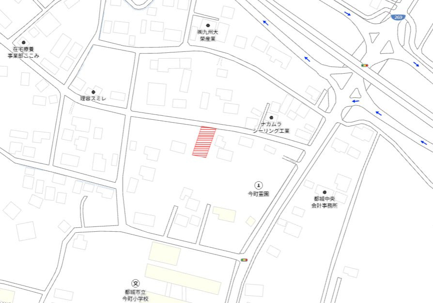 都城市今町の売地の土地図