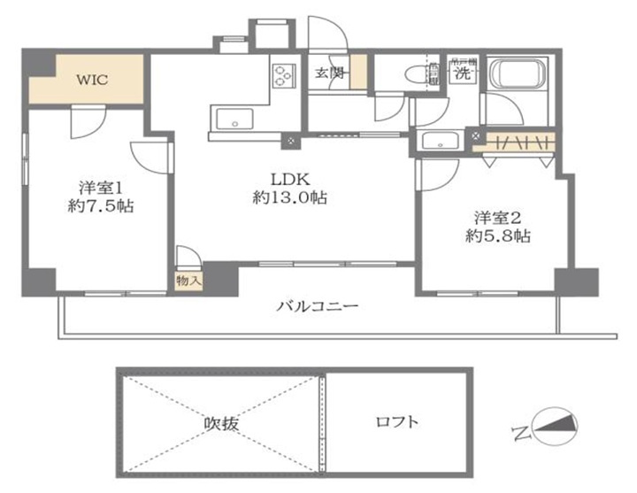 ワコーレハーバーコート神戸の間取り