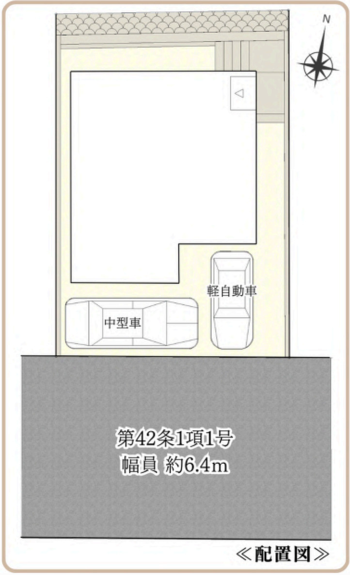 横浜市栄区中野町 新築戸建て【仲介手数料無料】カースペース2台の区画図