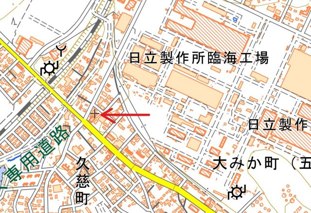 日立市工場 二棟一括の地図