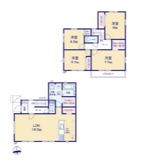 【間取り】 | 前橋市北代田町　新築住宅 | 暖かな日差しが差し込む4LDK！
収納豊富な間取りと広々とした南向きのリビングが魅力です♪