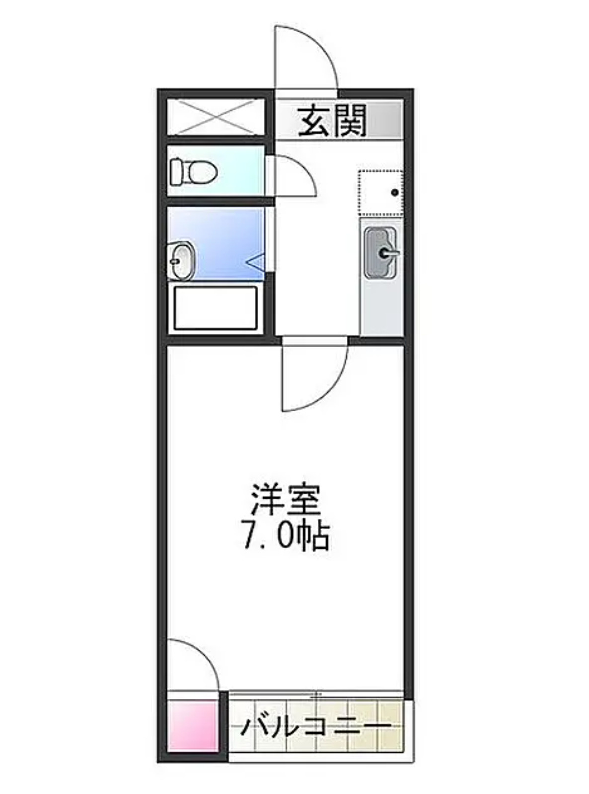 大阪府堺市堺区1棟投資マンション「寺地駅徒歩3分」「湊駅徒歩15分」の間取り