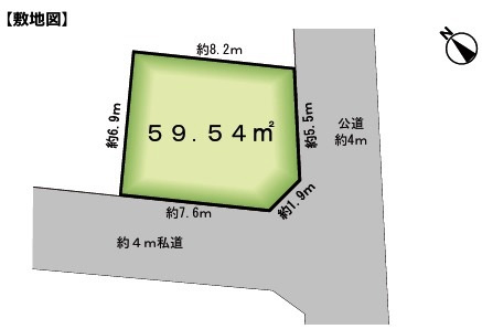 川越市寺尾　建築条件なし売地　東武東上線『上福岡駅』徒歩13分　【寺尾小学区】の土地図