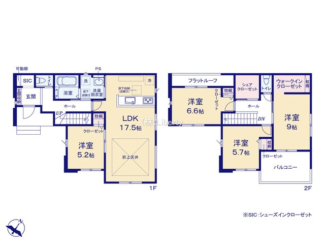 つくば市南中妻4期　新築戸建　2号棟の間取り