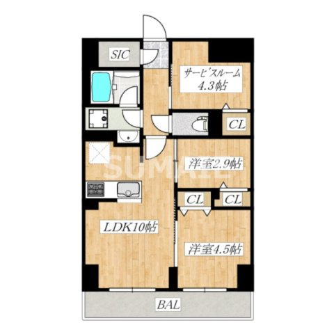 ドゥーエ尾久の間取り|南向きです
