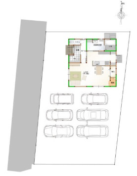 坂出市　谷町⑤　太陽光つきオール電化住宅の区画図