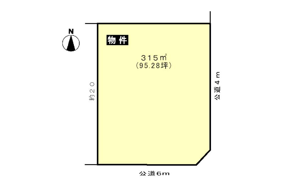 常滑市新浜町２丁目　売り土地の区画図