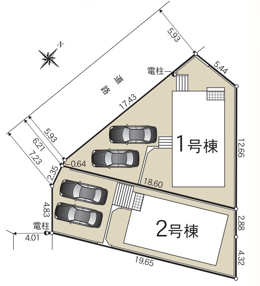 知多市巽が丘四丁目371番の一部『仲介手数料無料』新築戸建ての区画図
