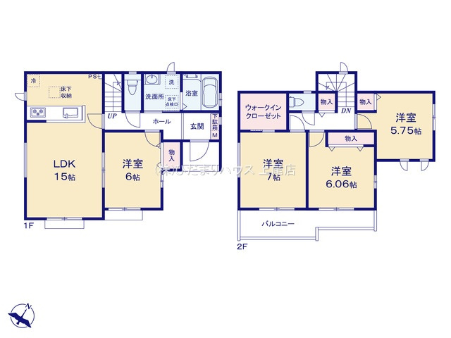 上尾市緑丘第10　新築戸建　ハートフルBの間取り|4ＬＤＫ