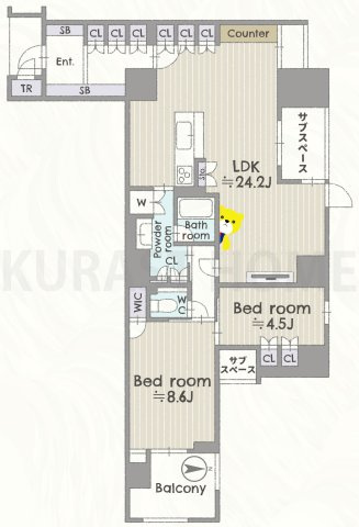 グランドメゾン京都御池通　5階の間取り