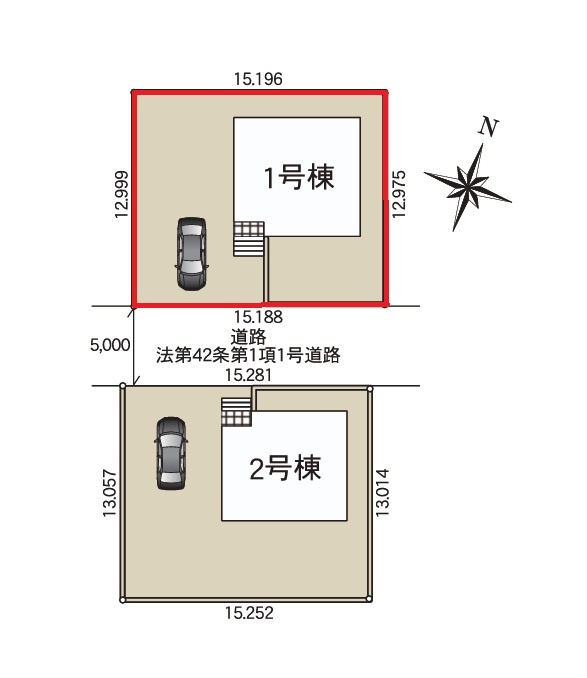 Cradlegarden　 東海村村松　第6　1の区画図|南側道路で日当たり良好！気になる他の物件と合わせての現地ご案内も可能です。お気軽にお問い合わせください。