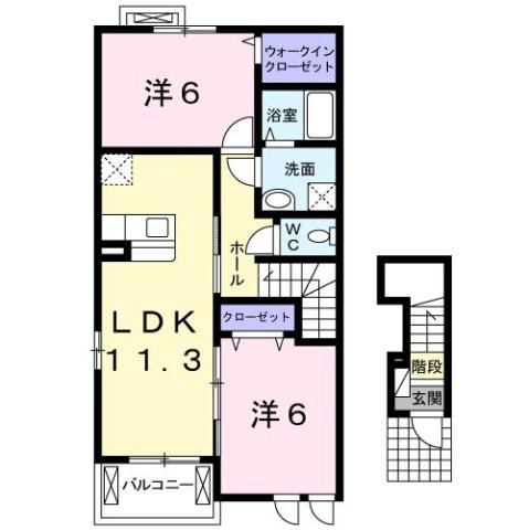 サン・プラシード　Ｄの間取り