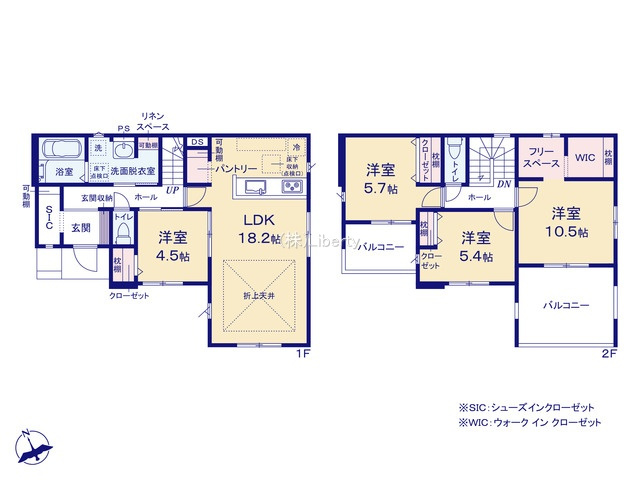 土浦市木田余西台3期　新築戸建の間取り
