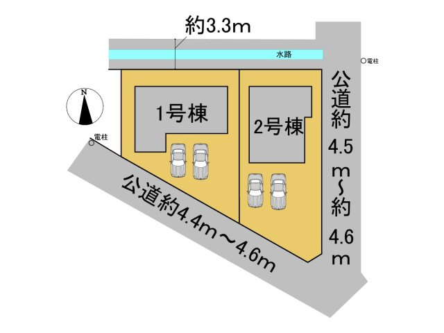 タマタウン　岐阜市粟野西（岩野田小）　全2区画分譲の区画図|■区画図
■YAMADA電機の　ヤマダ不動産　株式会社リライフ　
いつでもお問合わせ下さい。