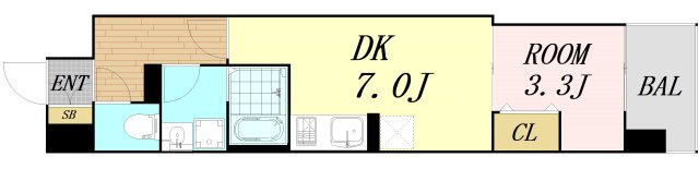 Alivis新町　仲介手数料無料の間取り