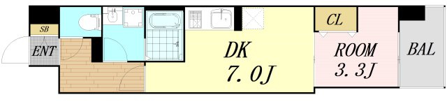 Alivis新町　仲介手数料無料の間取り