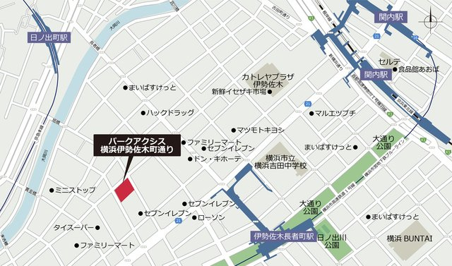 パークアクシス横浜伊勢佐木町通りの地図