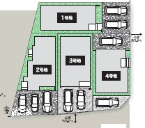 【区画図】 | GSTAGE尾張旭市西大道町全４棟【仲介手数料無料　旭小　旭中】 | 今すぐのご案内可能です！→  0120-336-922　までお気軽にお問い合わせください。