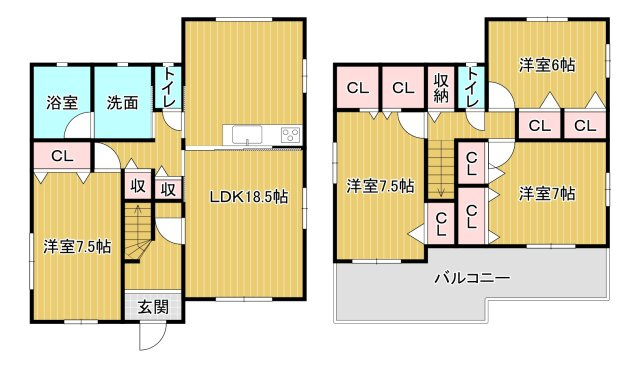 玉満貸家の間取り