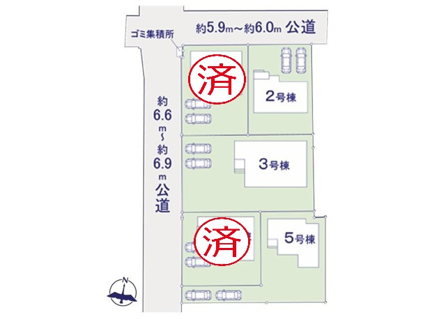 土浦市木田余1期　新築戸建　2号棟の区画図
