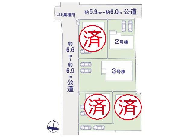 土浦市木田余1期　新築戸建　2号棟の区画図