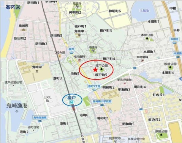 常滑市榎戸町５丁目　売り土地の地図