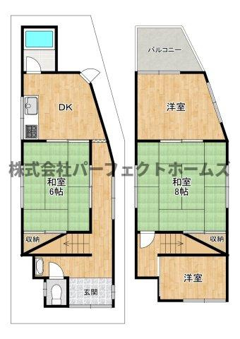 黒原新町戸建　賃貸の間取り