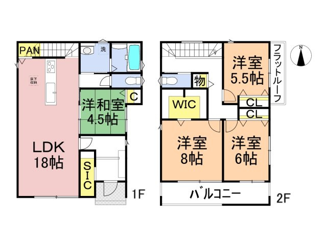 タマタウン　岐阜市粟野西（岩野田小）　全2区画分譲の間取り|■2号棟　■ヤマダ不動産　株式会社リライフ　
■夢のマイホーム購入をフルサポートします！