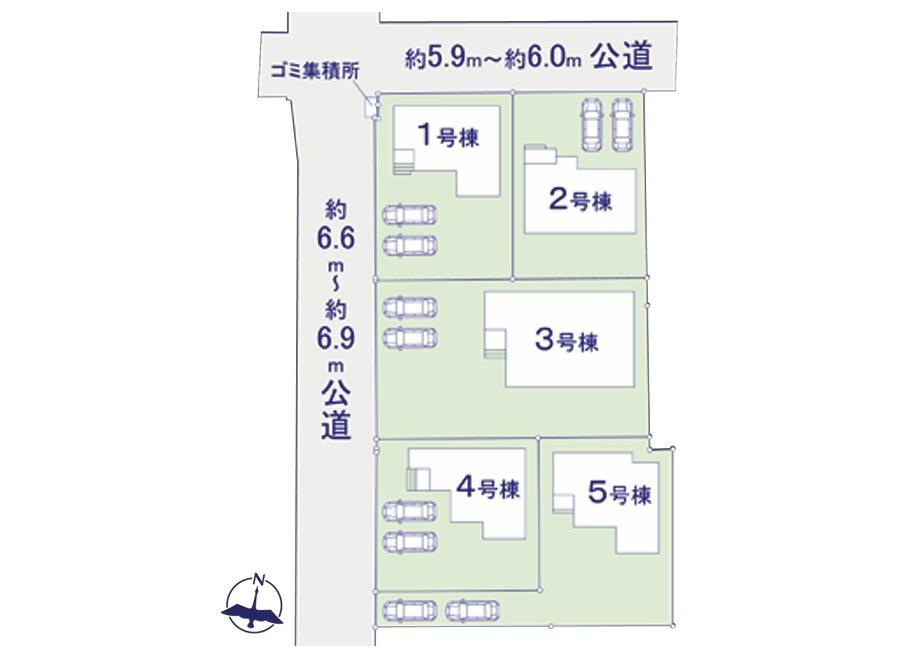 土浦市木田余1期　新築戸建　4号棟の区画図