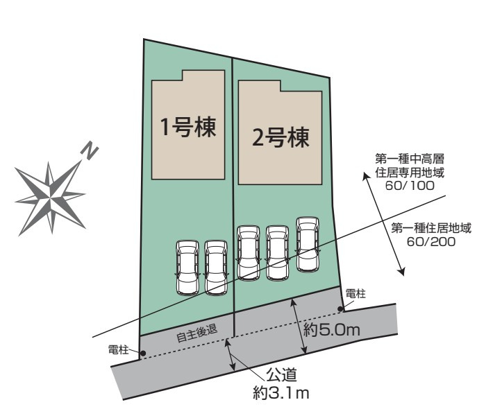 新築戸建　富士宮市小泉　全2棟　1号棟の区画図|1号棟です