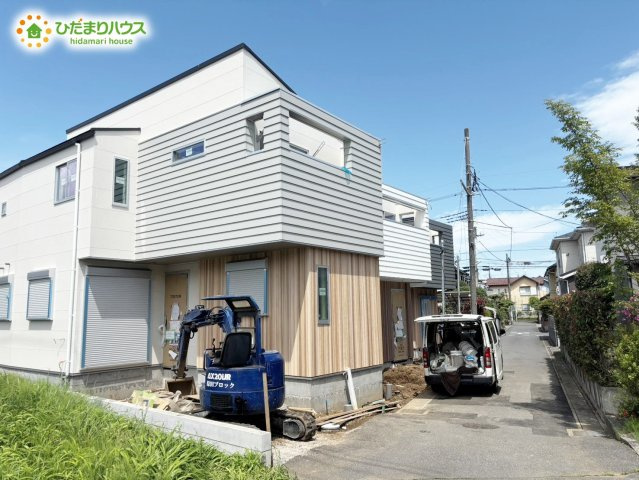 柏市西原128③　新築戸建　1号棟の前面道路含む現地写真|接道：南側4.0ｍ公道