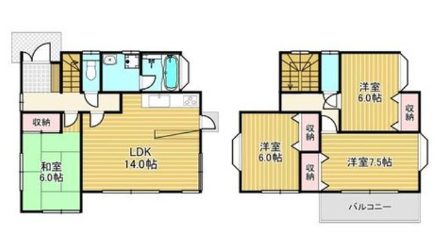 【中古戸建】前橋市下石倉町の間取り|■間取り図｜敷地面積：154.24（約46.65坪）　建物面積：97.71（約29.55坪）