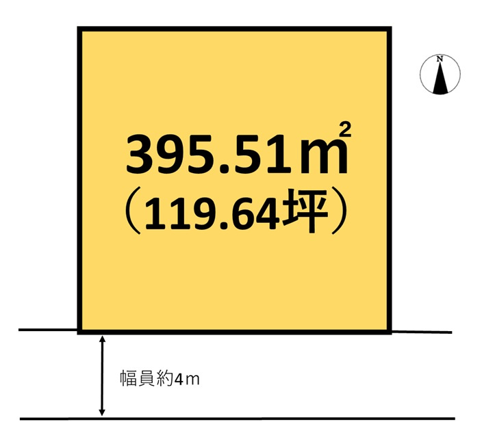 国道までアクセス良好な川奈の土地物件の土地図|約119坪の敷地