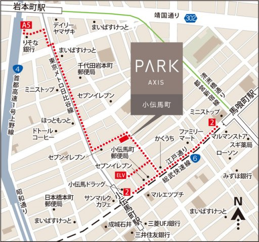 パークアクシス小伝馬町の地図