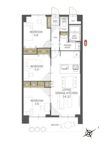ロワールマンション青葉WEST棟の間取り|間取り