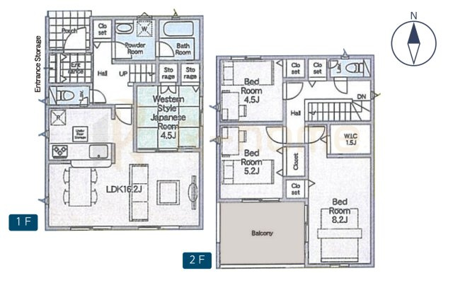 常総市本石下第12　新築戸建て　5号棟の間取り|4LDK＋WIC、土地面積175.10m2、建物面積95.57m2